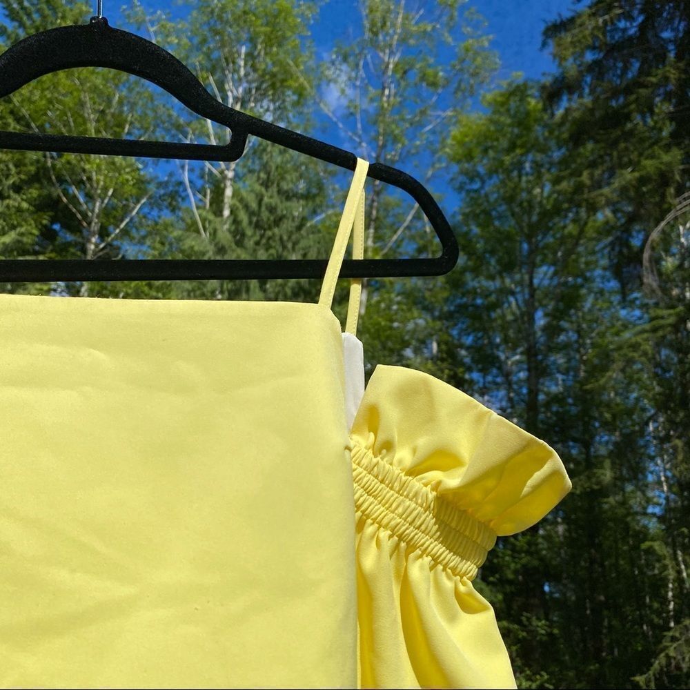 Style Mafia Yellow Cross Back Off Shoulder Top - Picture 4 of 9